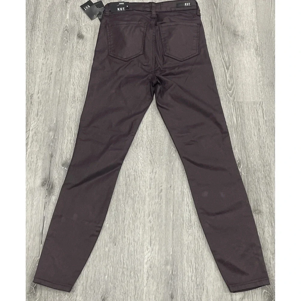 NWT KUT From The Kloth Connie High Rise Ankle Skinny Jeans Purple Women's Size 0